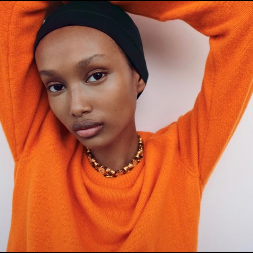 Zara orange cashmere sweater